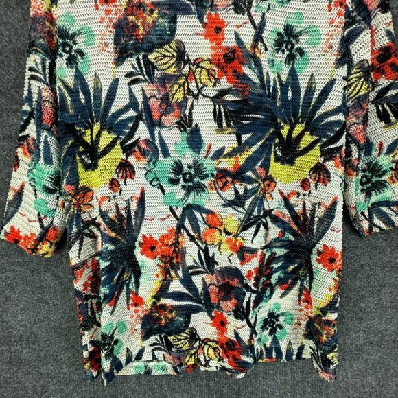 Ali Miles Cardigan Womens Petite Small Breathable Button Up Pockets Tropical - Picture 7 of 16